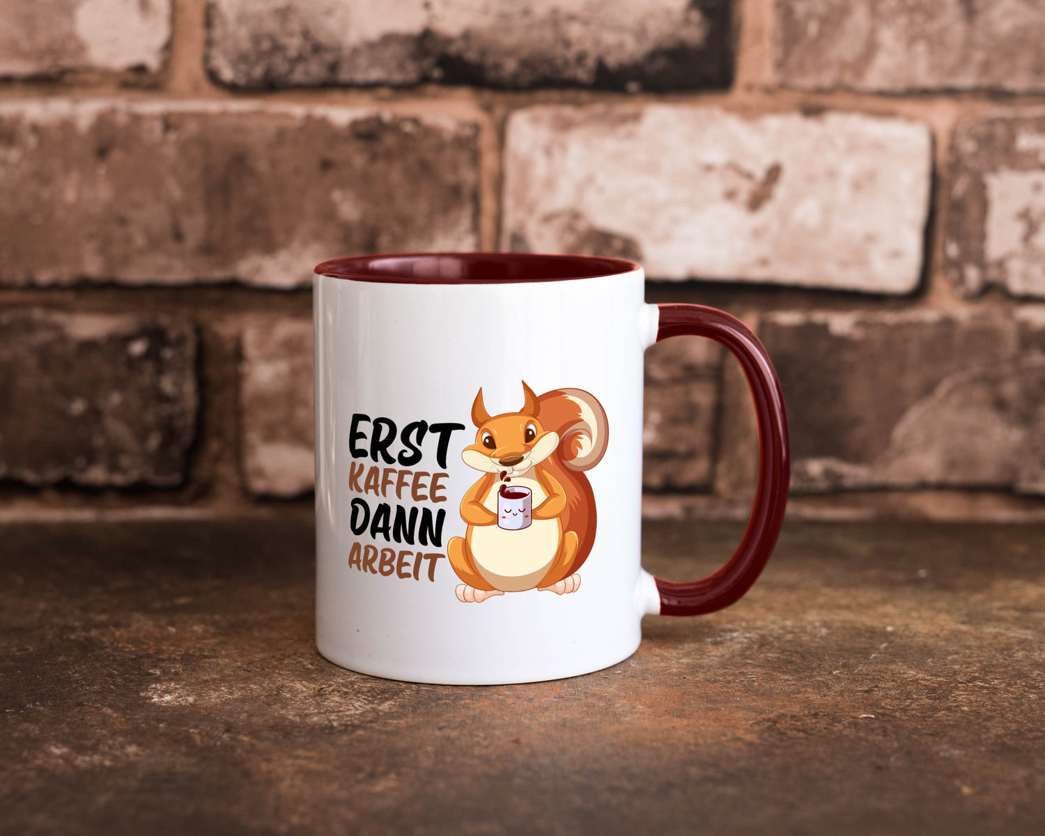 Erst Kaffee dann Arbeit | Büro Eichhörnchen Kaffeefreund Humor Kollegen