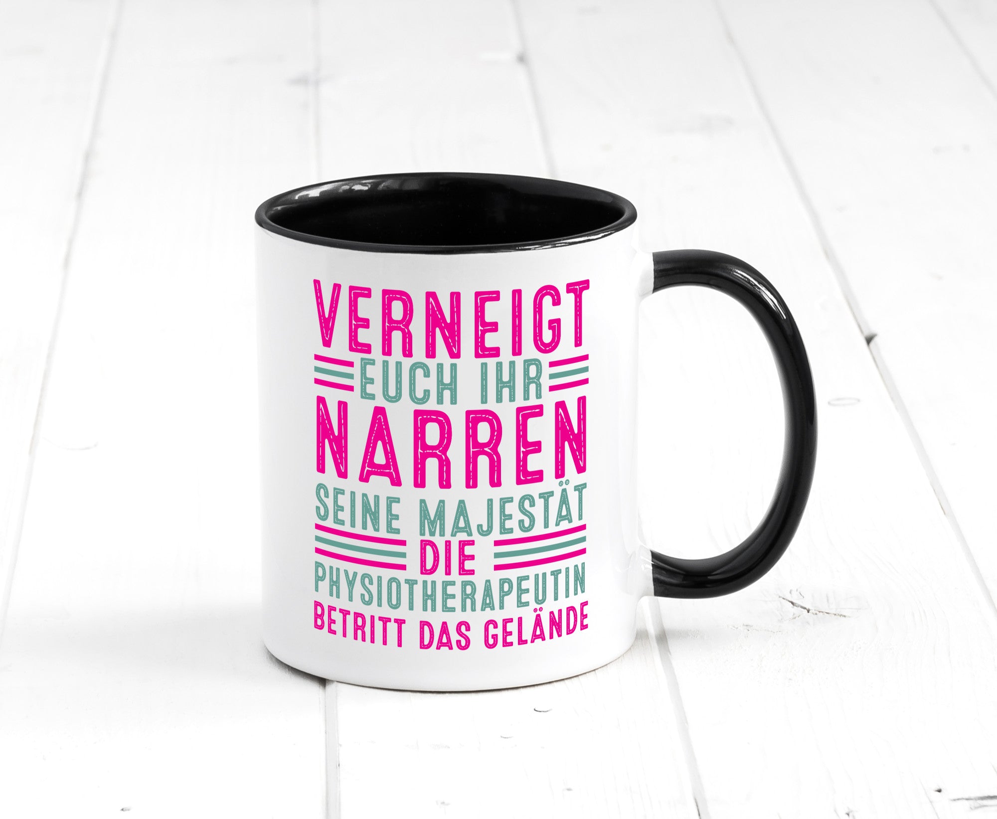 Verneigt euch: Physiotherapeutin Humor Geschenkidee Tasse