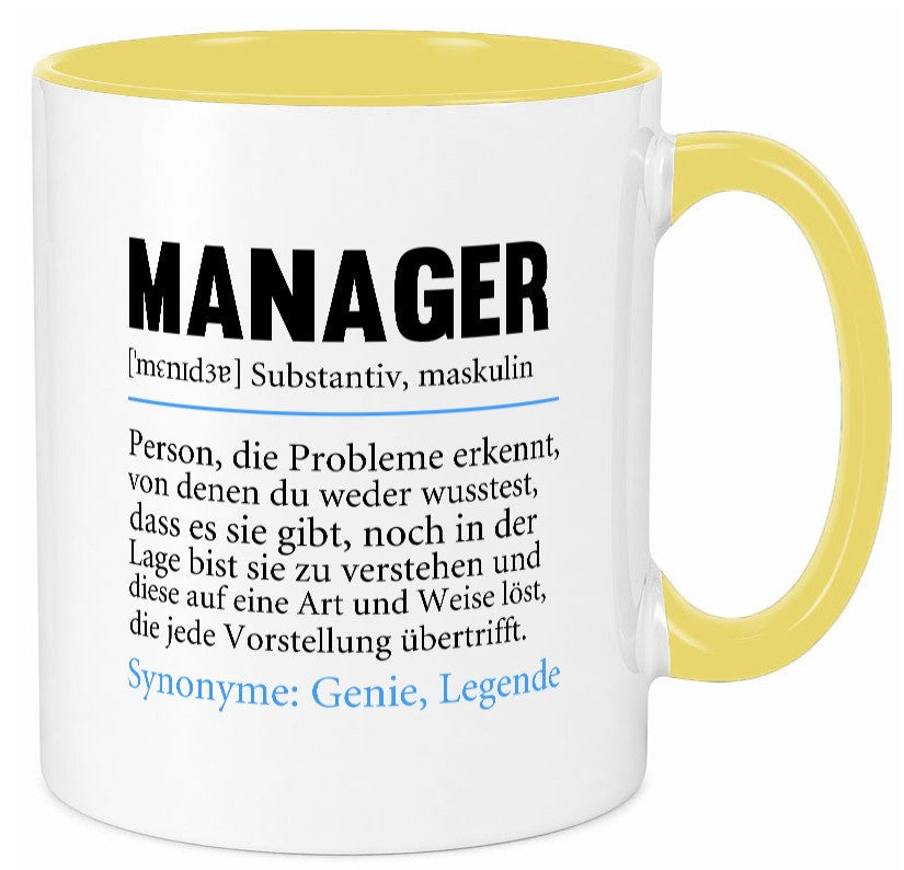 Manager | Definition lustig Management Geschenk Humor Geschenkidee lustiger Tasse