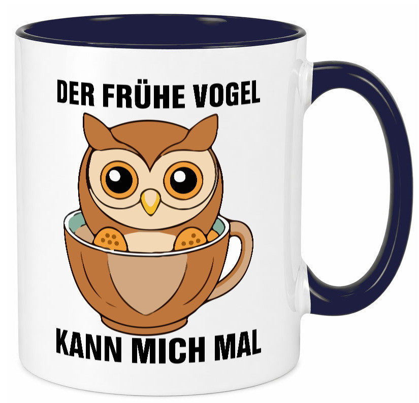 Der frühe Vogel kann mich mal | Eule Morgenmuffel v2 lustiger Spruch Geschenk
