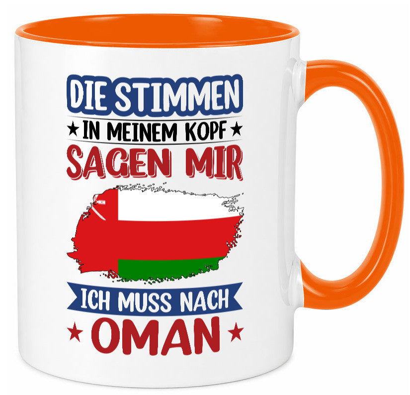 Oman | Urlaub Stimmen in meinem Kopf Traumland v2 lustig Familie Geschenkidee Tasse