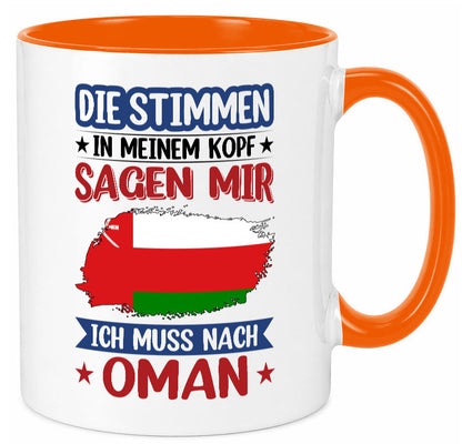 Oman | Urlaub Stimmen in meinem Kopf Traumland v2 lustig Familie Geschenkidee Tasse