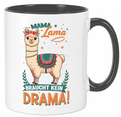 Mama Lama braucht kein Drama | Muttertag Humor Familie Geschenkidee Tasse