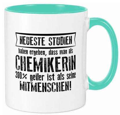 Neuste Studien: Chemikerin | Chemie Labor Wissenschaft lustig Humor Tasse