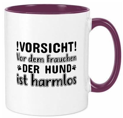 Vorsicht vor dem Frauchen | Hundebesitzerin Pfoten Geschenkidee Tierliebhaber Tasse