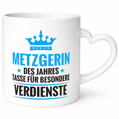Besonderer Verdienst: Metzgerin | Fleischerin Humor Geschenkidee Tasse