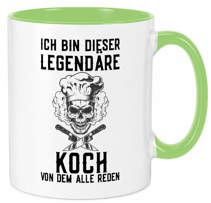 Legendärer Koch | Haubenkoch Totenkopf Küchenchef lustiger Spruch Geschenk Tasse