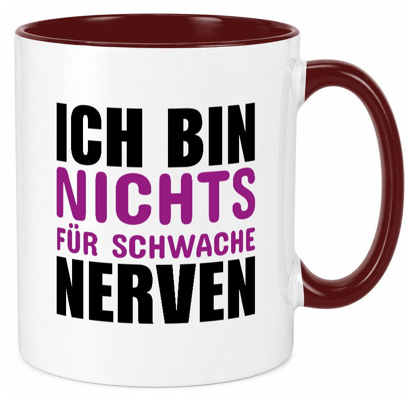 Schwache nerven lustiger Spruch Geschenk Humor Geschenkidee Tasse