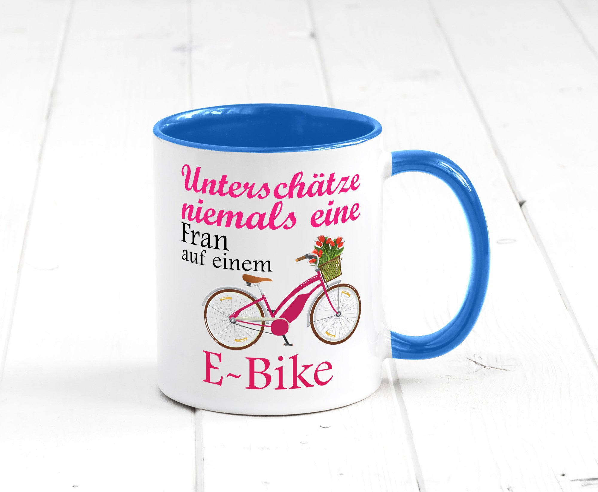 Unterschätze niemals eine Frau | E-Bike Sport Rad fahren lustig Humor