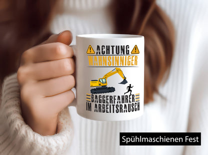 Achtung Wahnsinniger Baggerfahrer | Bauarbeiter Geschenkidee Arbeit Kollegen