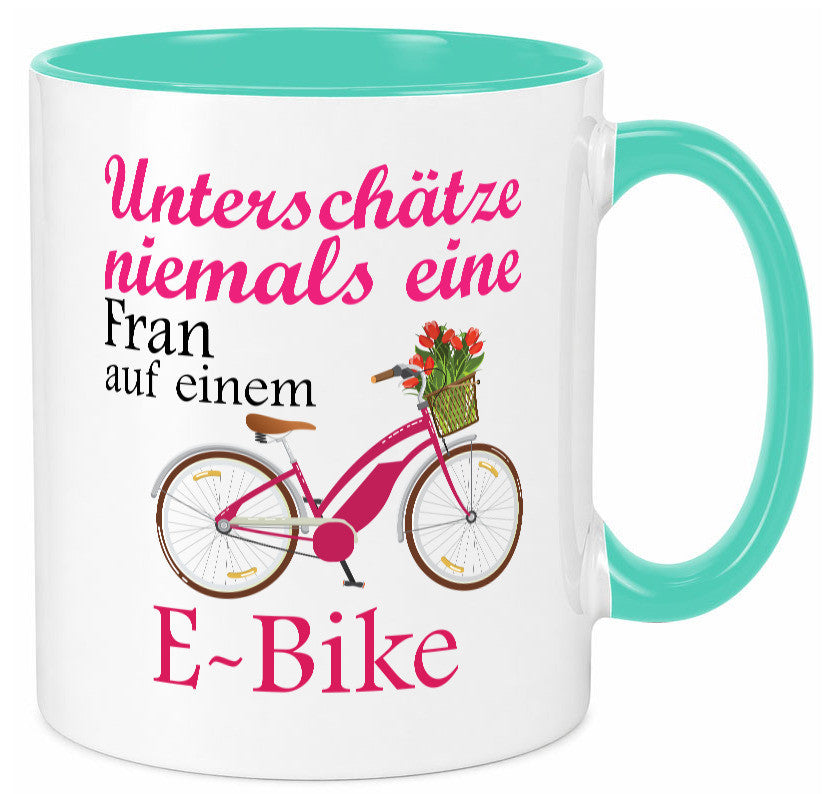 Unterschätze niemals eine Frau | E-Bike Sport Rad fahren lustig Humor