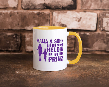 Mama &amp; Sohn | Helding Prinz Mutterliebe Geschenkidee Familie Humor Tasse