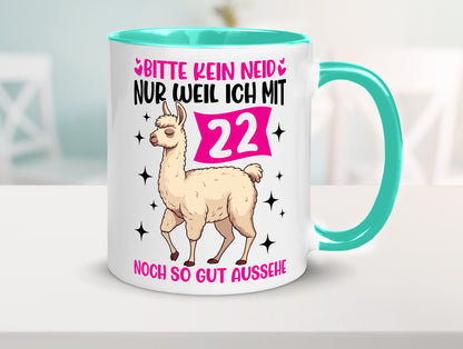 22. Geburtstag | 22 Jahre Lama gut aussehen lustig Geschenkidee Geschenk Tasse