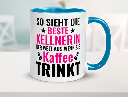 Kaffee trinkt: Kellnerin | Beruf kellnern Bedienung Humor Arbeit Kollegen Büro