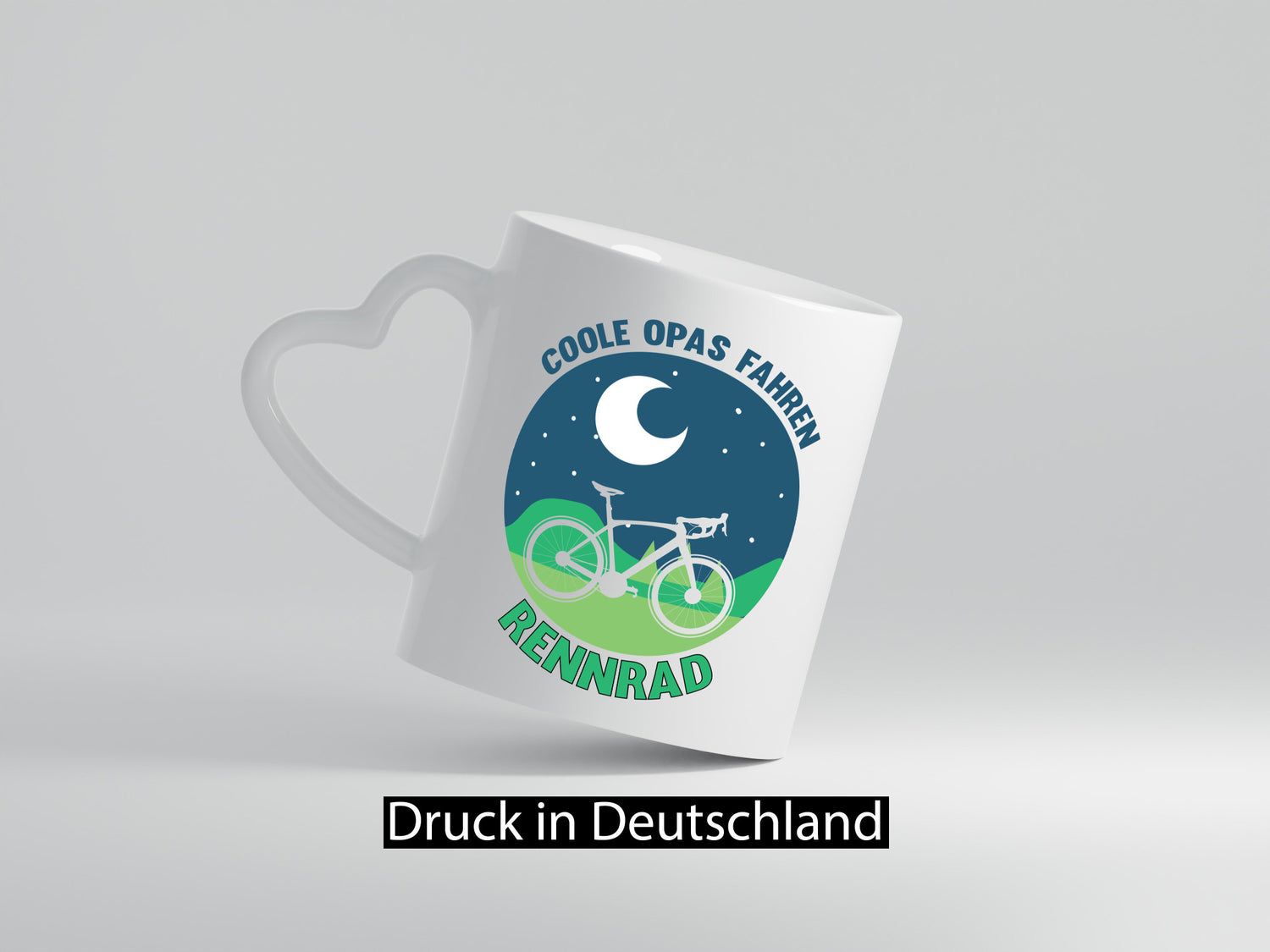 Coole Opas fahren Rennrad | Mond Landschaft Geschenk Familie Geschenkidee