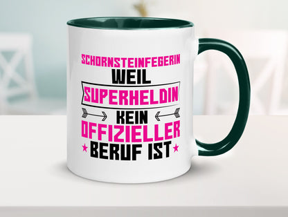 Superheldin Schornsteinfegerin | Kaminkehrer Handwerk Humor Geschenkidee Tasse