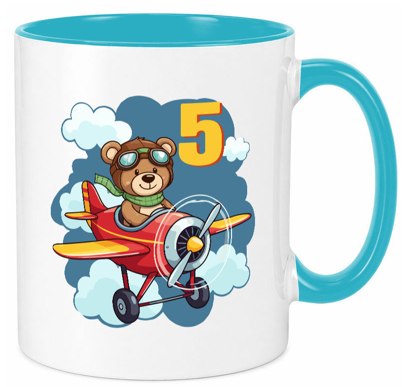 5. Geburtstag | 5 Jahre Kinder Pilot Flugzeug Geschenkidee Humor Tasse