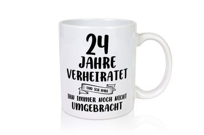 24 Jahre Verheiratet, immer noch am Leben! Geschenkidee Humor Tasse