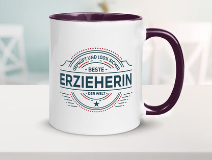 Geprüft und sicher: Erzieherin | Pädagogin Schule Geschenk Humor Geschenkidee