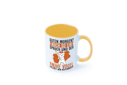 Guten Morgen | Bär Der frühe Vogel erledidet Kiferbruch Humor Geschenkidee Tasse