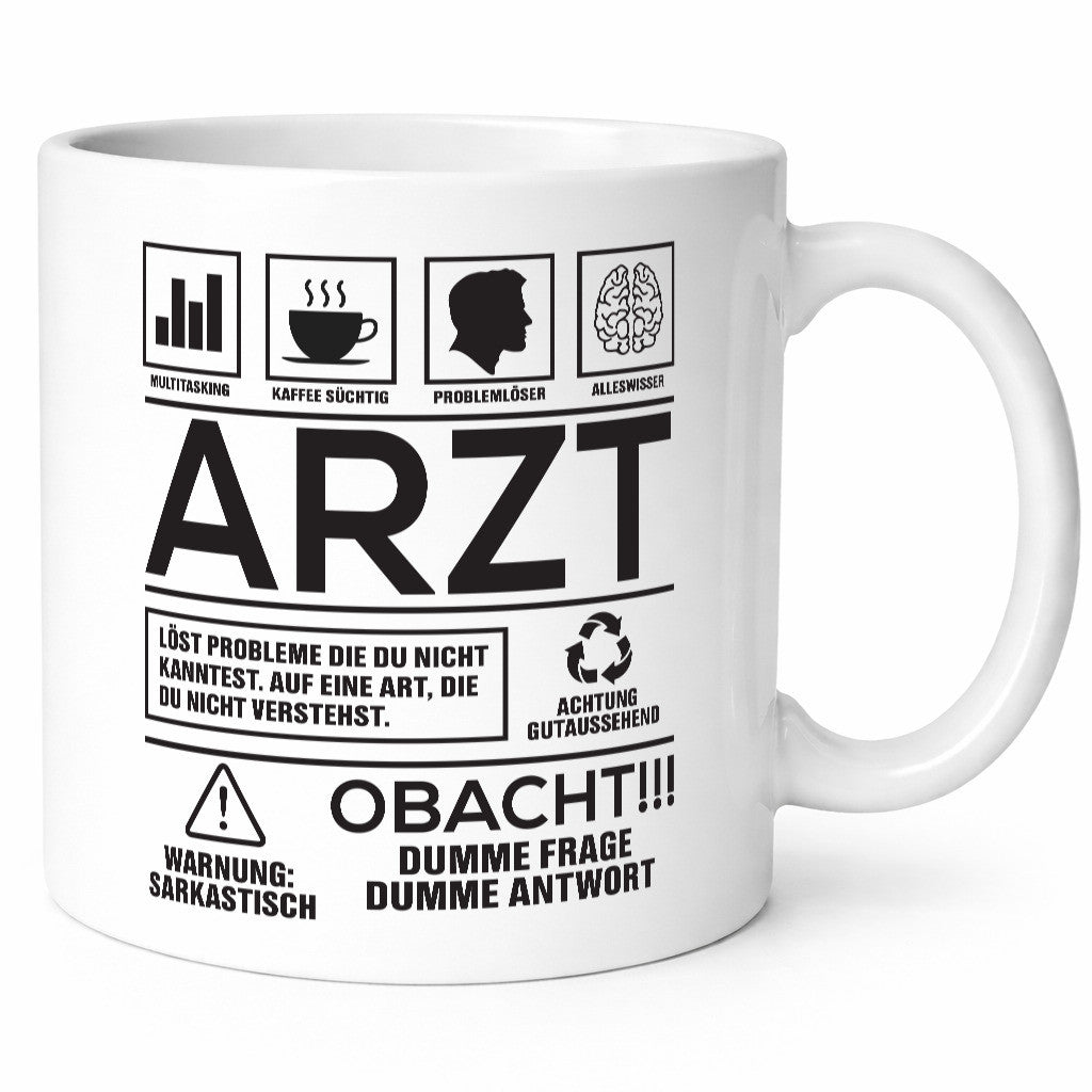 Achtung Probleme Arzt | Medizin Doktor Facharzt Geschenkidee Humor Tasse
