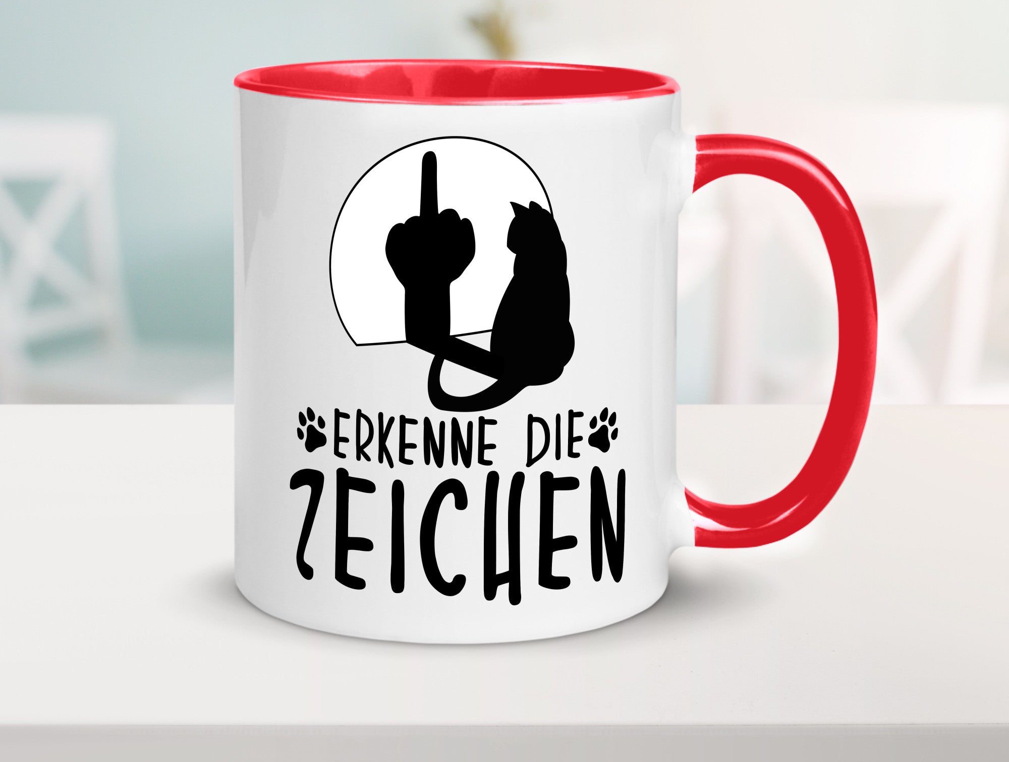 Erkenne die Zeichen | Katze Humor Tierliebhaber Geschenkidee Tasse