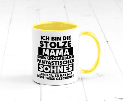 Stolze Mama | Fantastischer Sohn Beste Humor Familie Geschenkidee Tasse