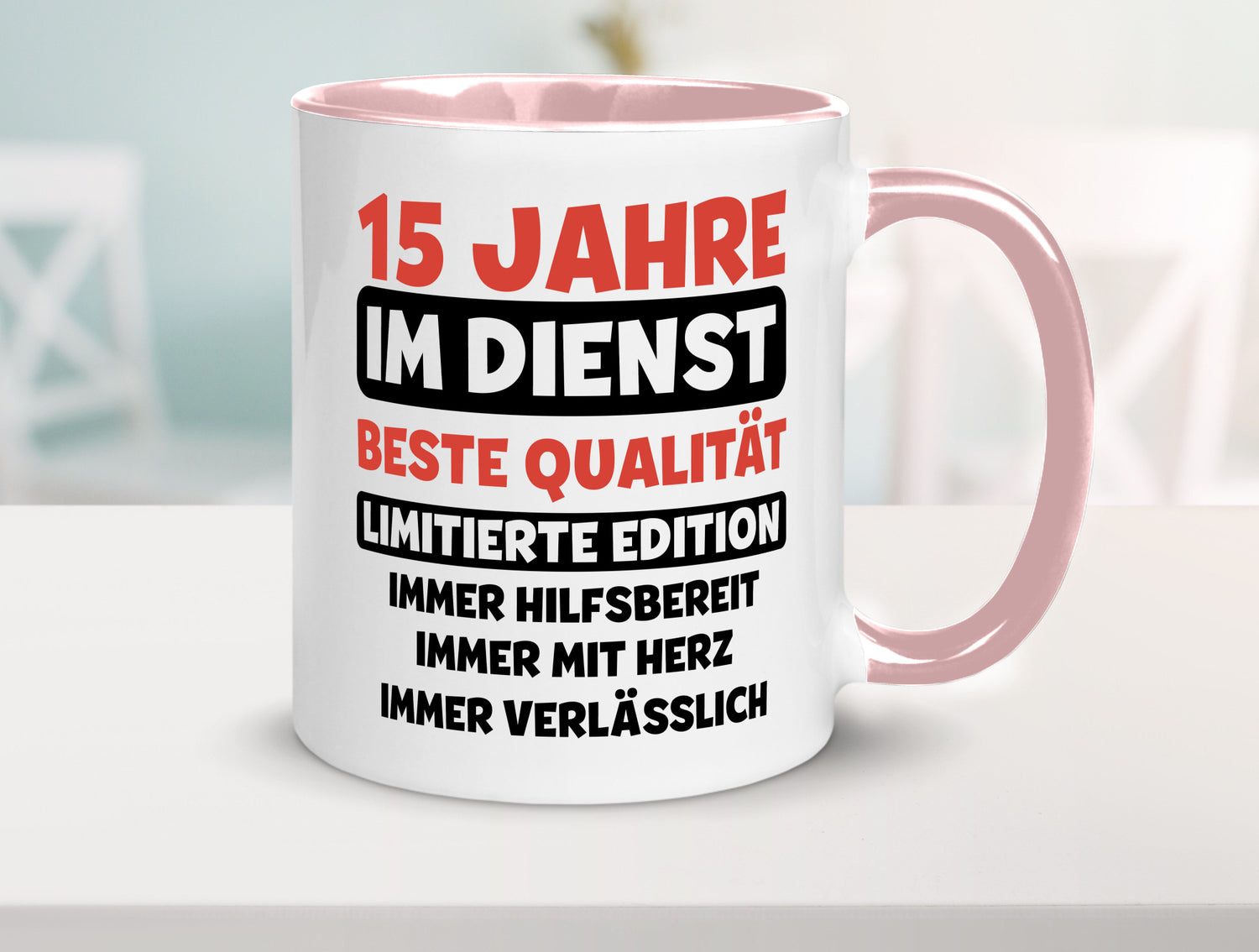 15 Jahre im Dienst | Jubiläum Arbeit v3 lustig Kollegen Büro Geschenk Tasse