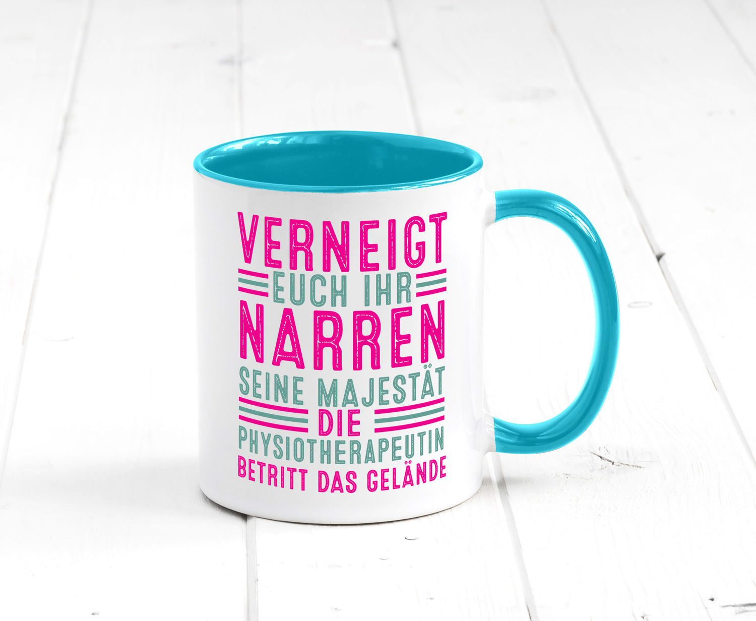 Verneigt euch: Physiotherapeutin Humor Geschenkidee Tasse