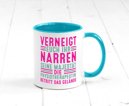 Verneigt euch: Physiotherapeutin Humor Geschenkidee Tasse