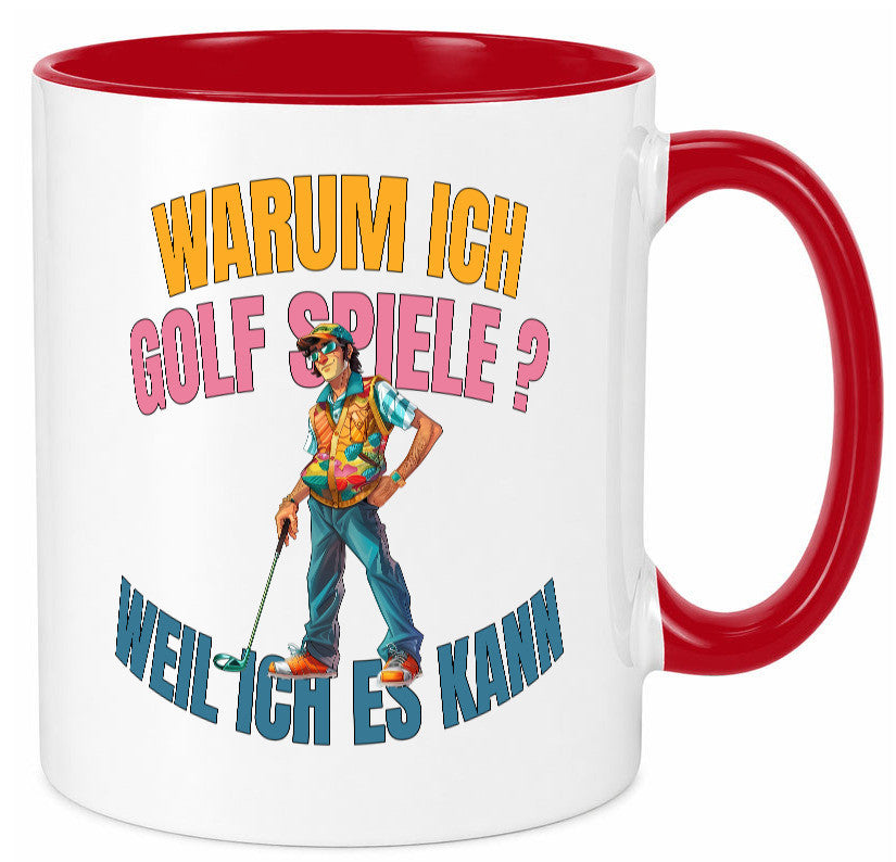Der Golfspieler, Golfen, Freiheit beim Golfe, lustig Humor Geschenkidee Tasse