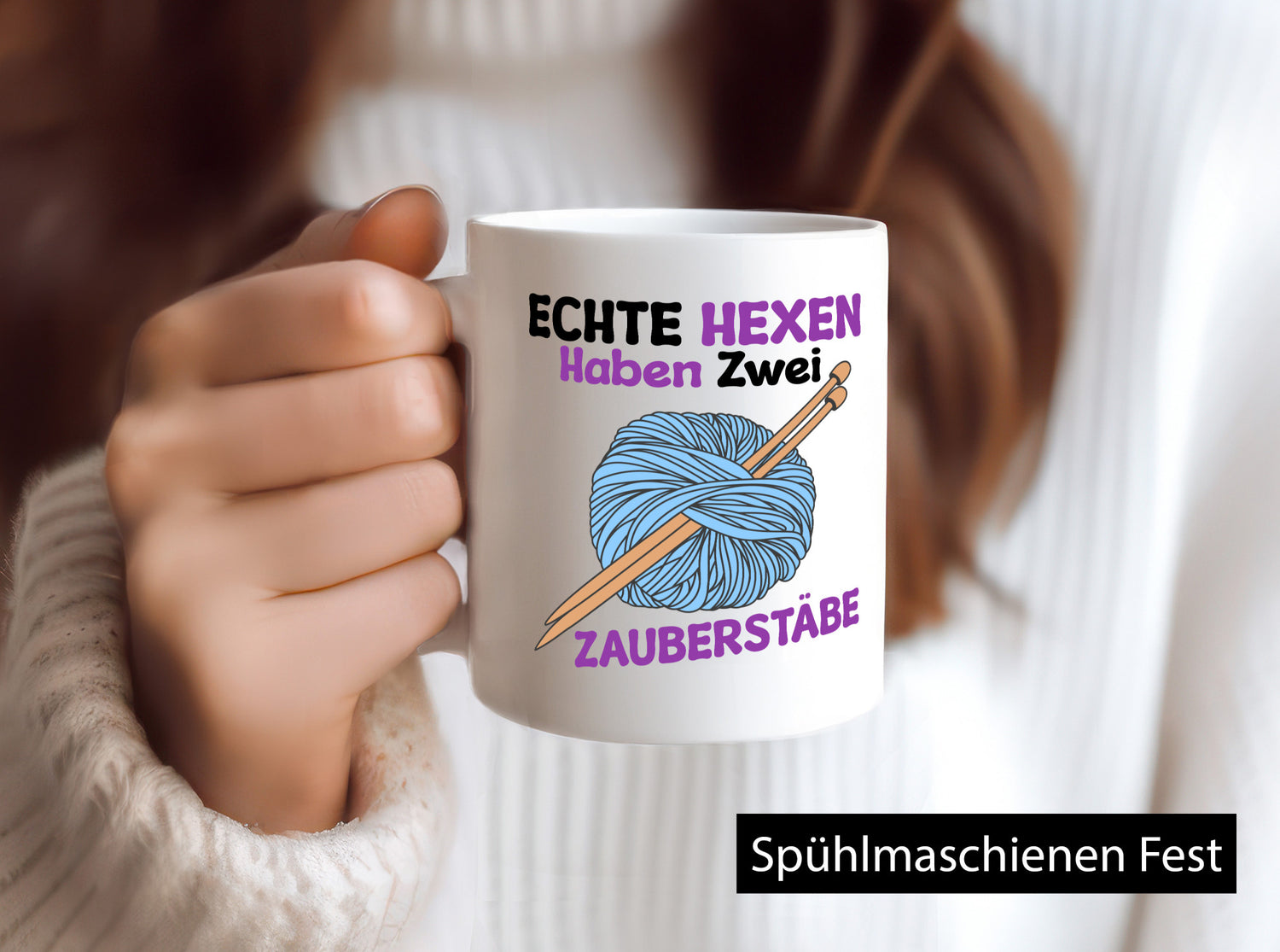 Echte Hexen haben zwei Zauberstäbe | Stricken v2 lustiger Spruch Geschenk Humor