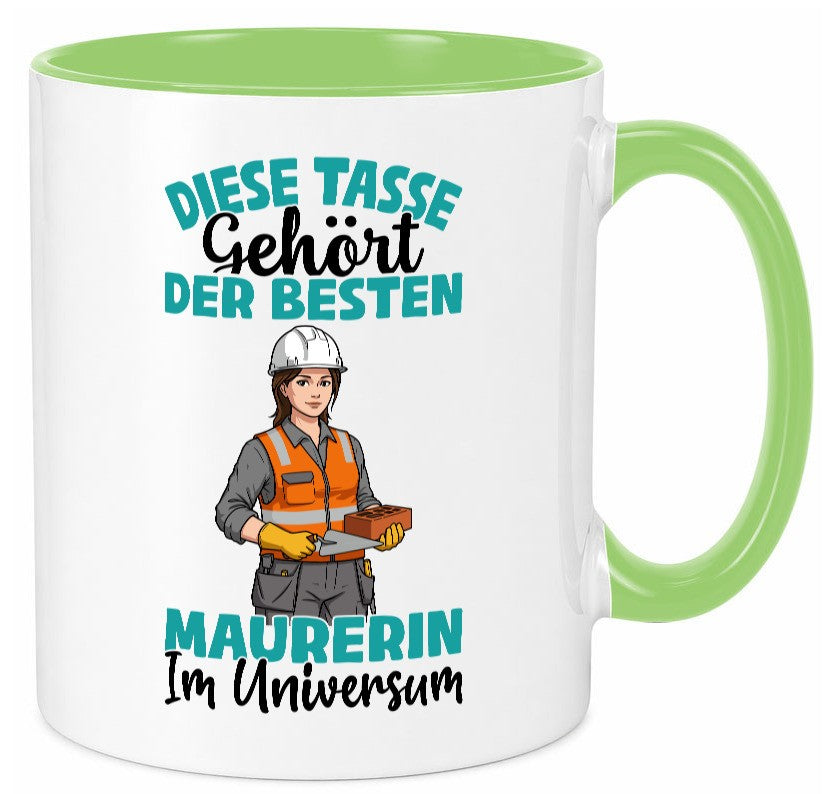 Im Universum: Maurerin | Bau Handwerkerin Geschenkidee Humor Tasse