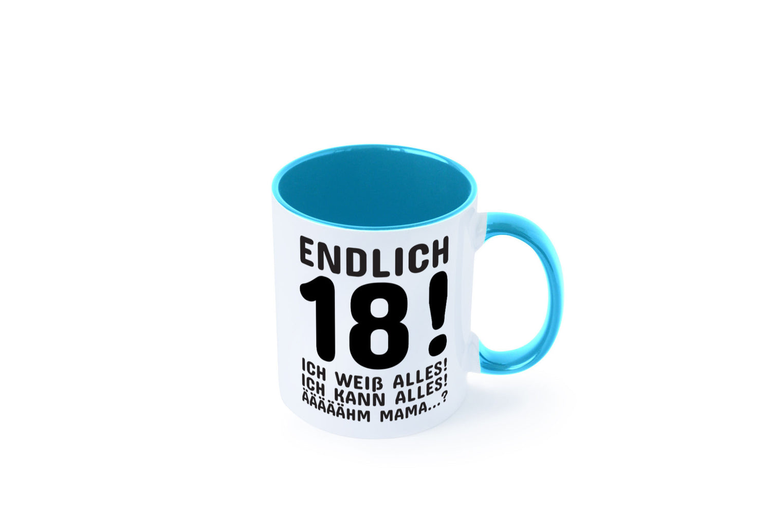 Endlich 18 | Geburtstag Tasse volljährig Erwachsen lustig Geschenkidee Geschenk
