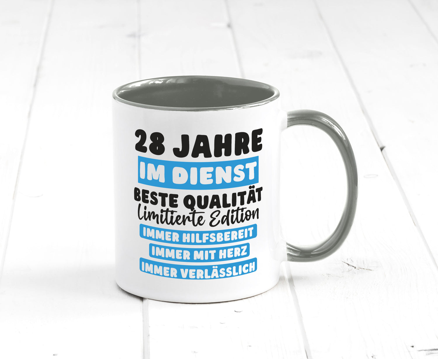 28 Jahre im Dienst | Jubiläum Arbeit v6 lustig Kollegen Büro Geschenk Tasse