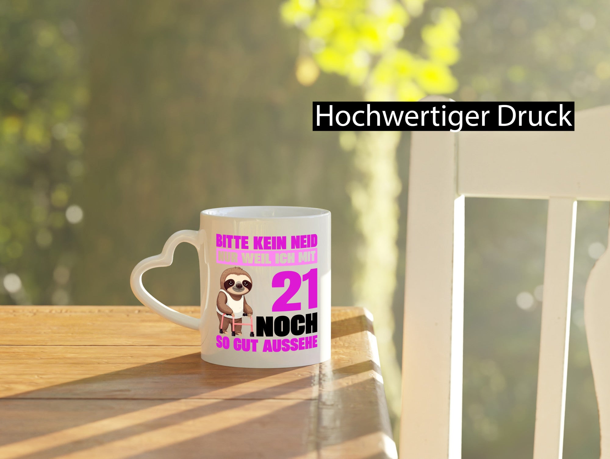 21. Geburtstag | Bitte kein neid Faultier 21 Jahre Geschenkidee Humor Tasse