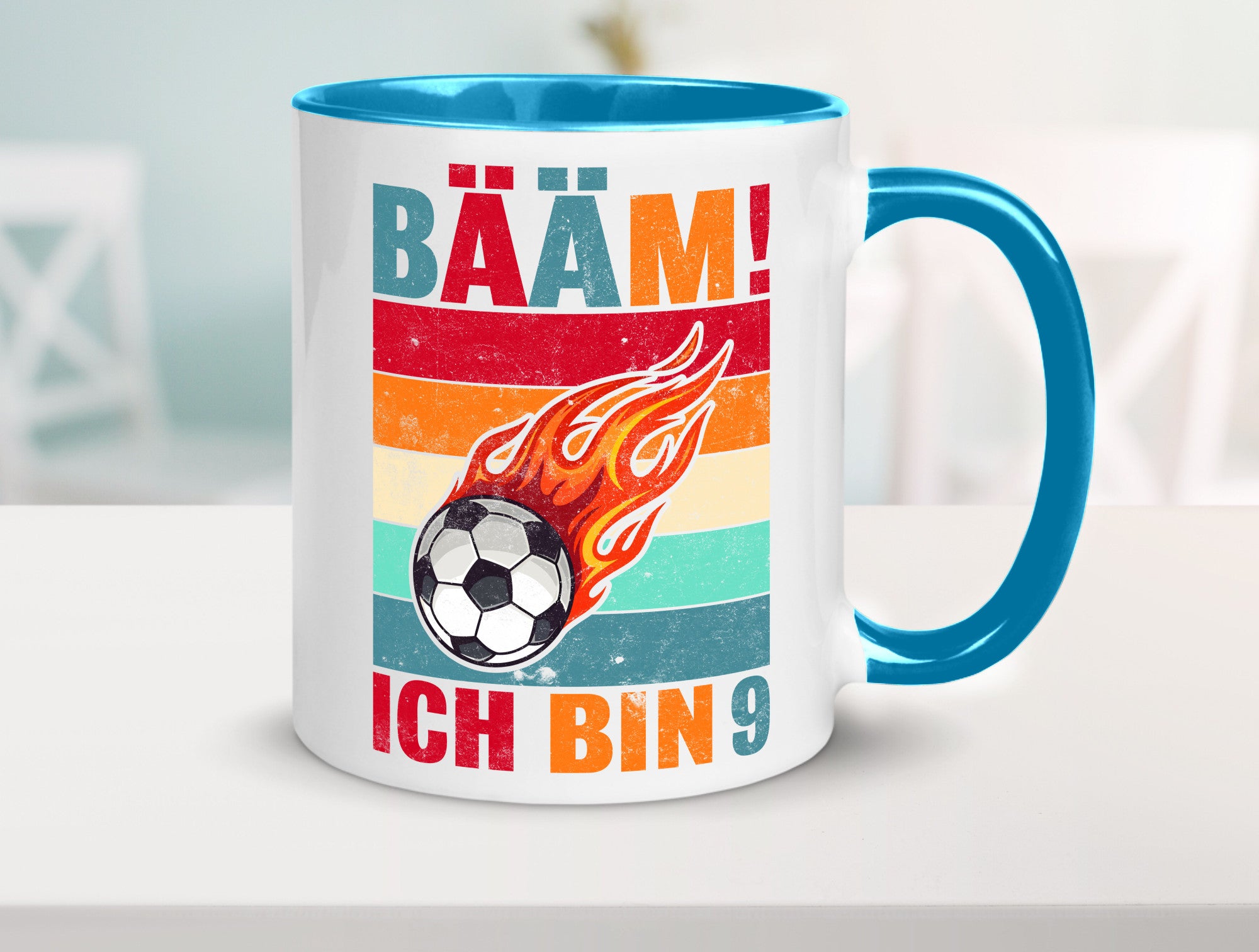 9. Geburtstag | Bääm ich bin 9 Fußball Geschenkidee Humor Tasse