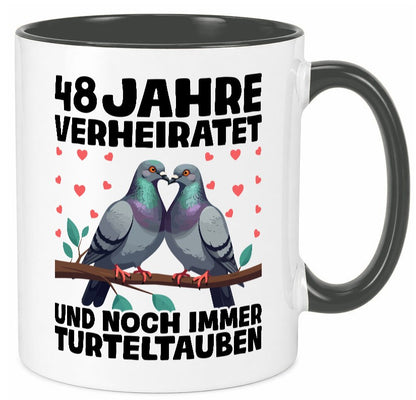 48 Jahre verheiratet | Turteltauben Ehe Ehepaar Geschenkidee Humor Tasse