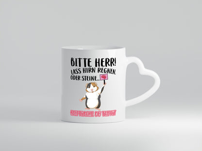 Lass Hirn regnen | Meerschweinchen Tasse Sarkasmus lustiger Spruch Geschenk