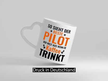 Kaffee trinkt: Pilot | Flugzeug Piloten lustiger Spruch Geschenk Humor