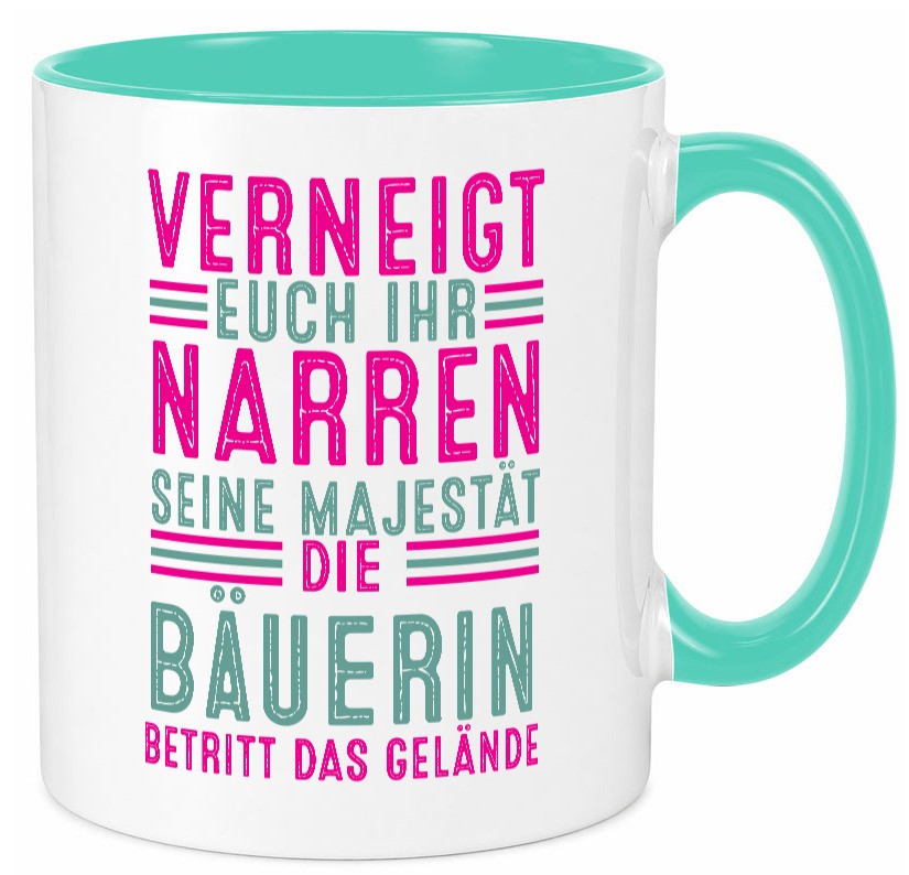 Verneigt euch: Bäuerin | Bauernhof Landwirtschaft v2 Geschenk Humor Tasse