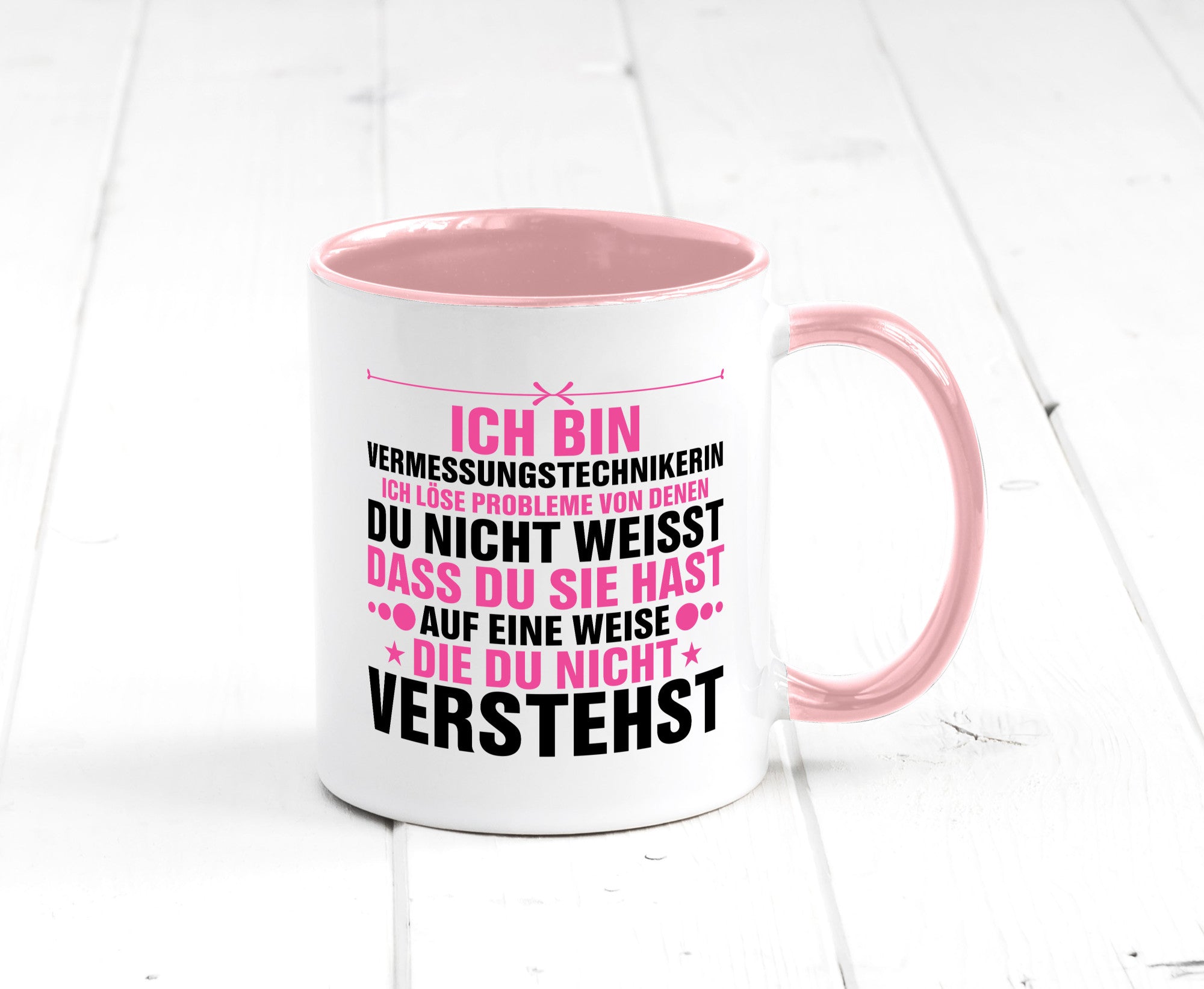 Löse Probleme: Vermessungstechnikerin | Techniker Geschenkidee Humor Tasse