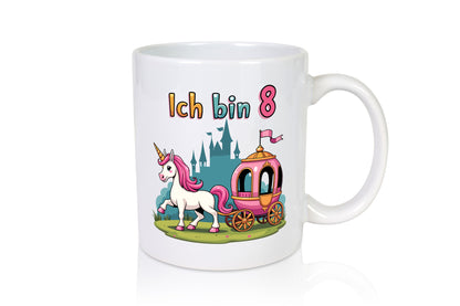 8. Geburtstag | Prinzessin in Kutsche Einhorn Geschenkidee Humor Tasse