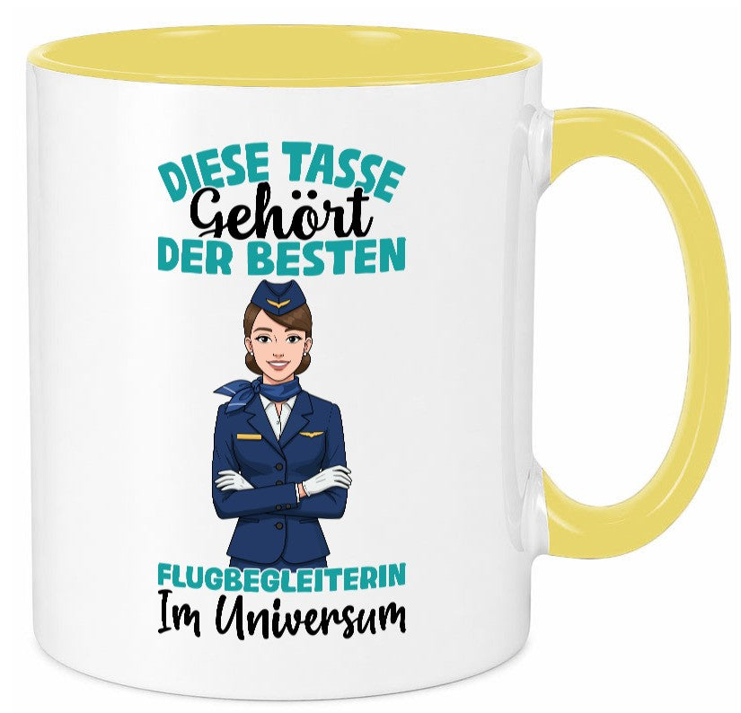 Im Universum: Flugbegleiterin | Stewardess Flughafen lustig Humor Geschenkidee Tasse