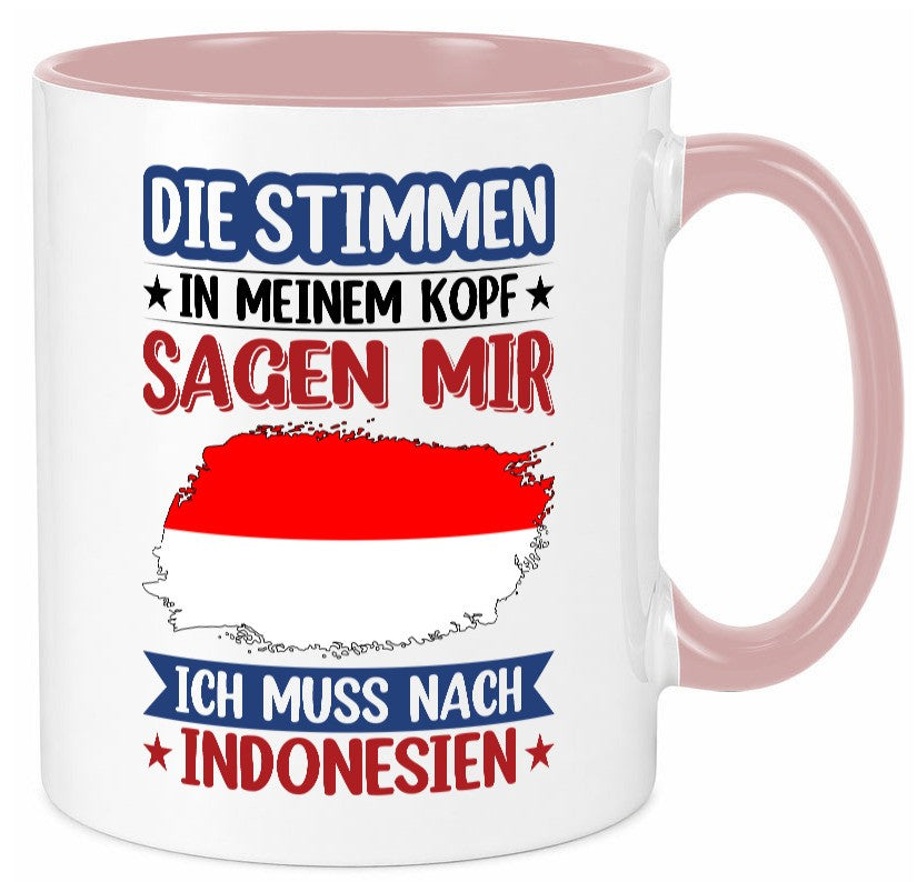 Indonesien | Urlaub Stimmen in meinem Kopf Traumland Geschenk Humor Tasse