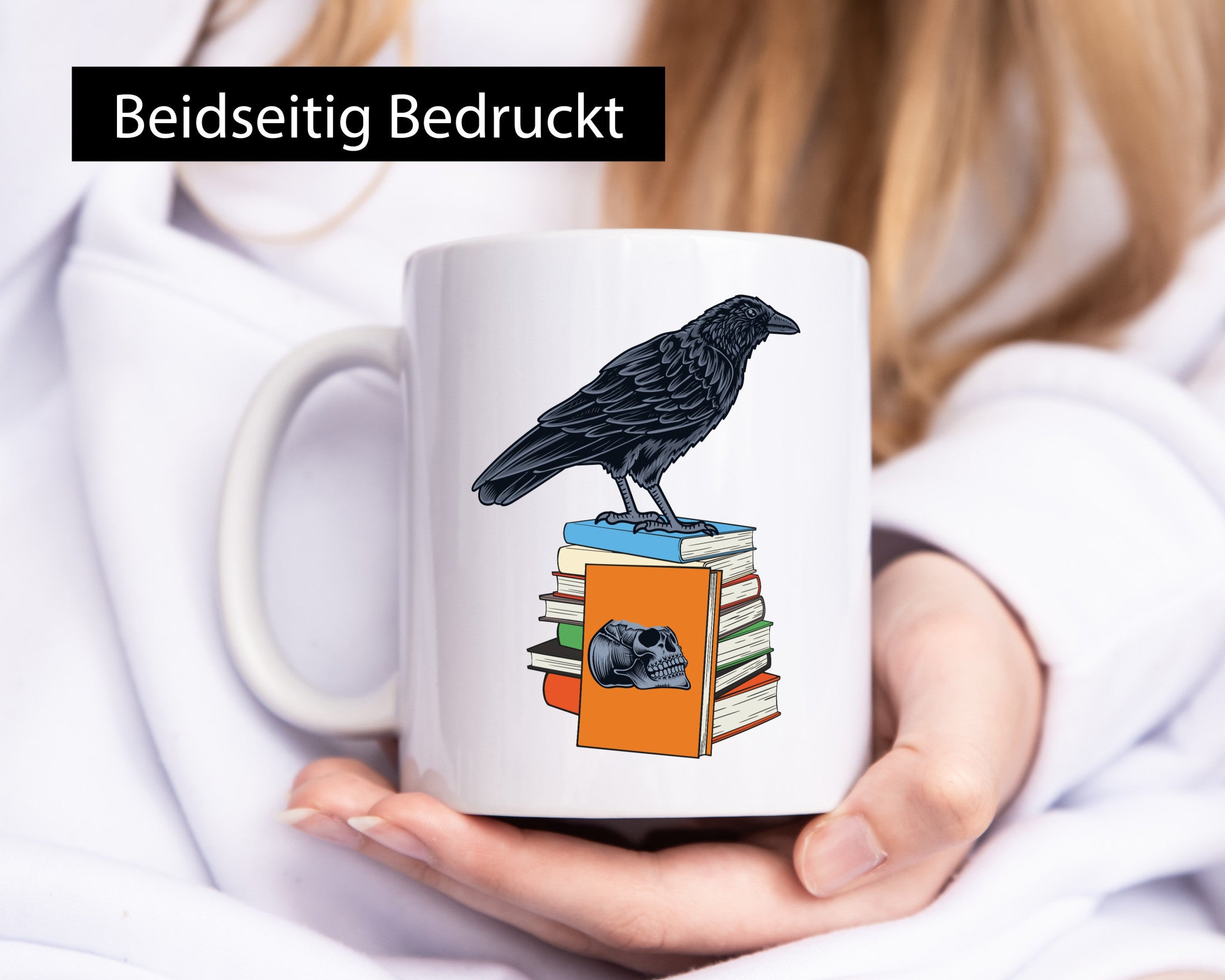 Rabe Motiv | Bücherwurm Tasse Bücher lesen lustig Humor Geschenkidee Geschenk