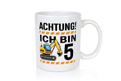 5 Geburtstag Ich bin | Bagger Junge Humor Geschenkidee Tasse
