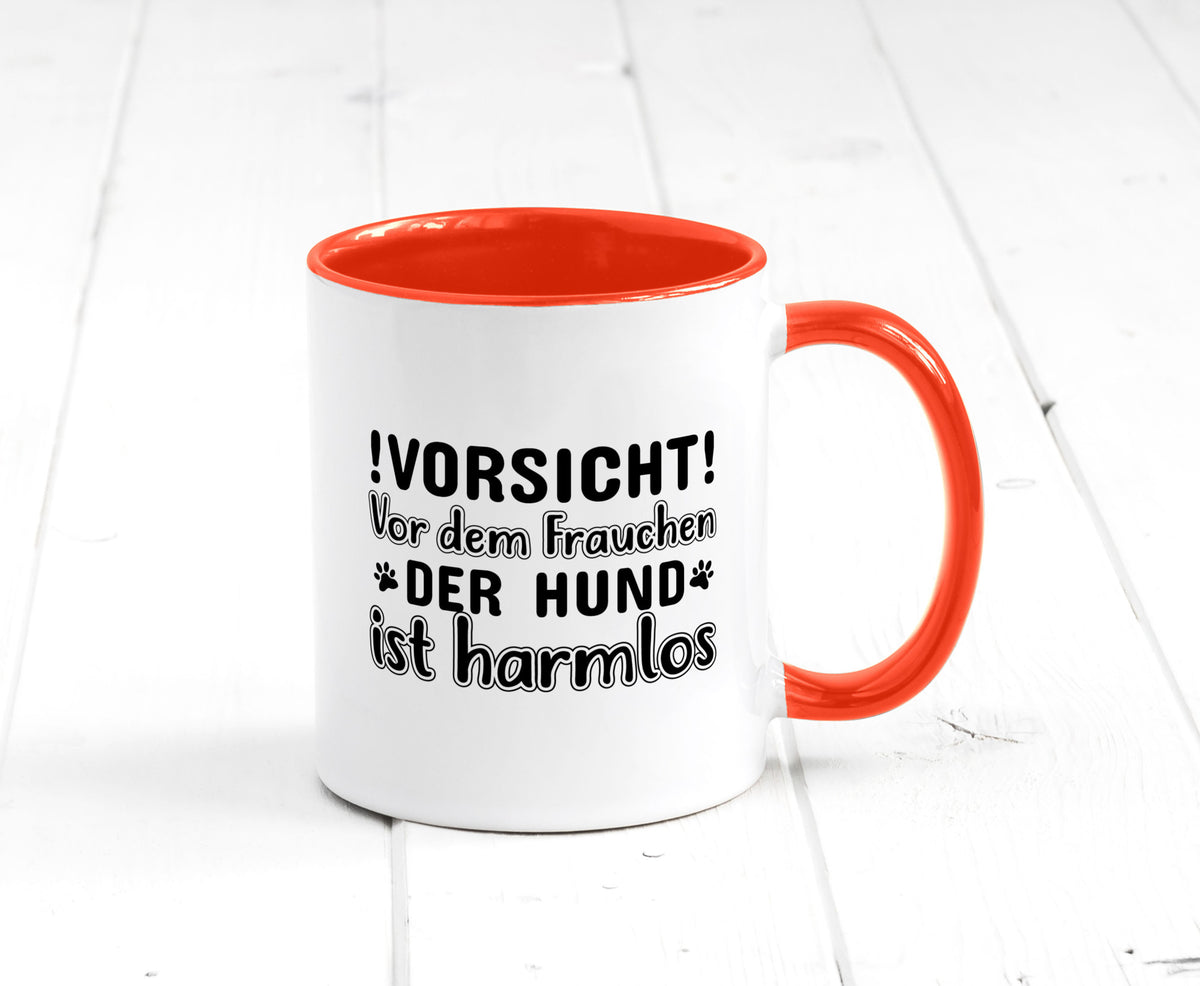 Vorsicht vor dem Frauchen | Hundebesitzerin Pfoten Geschenkidee Tierliebhaber Tasse
