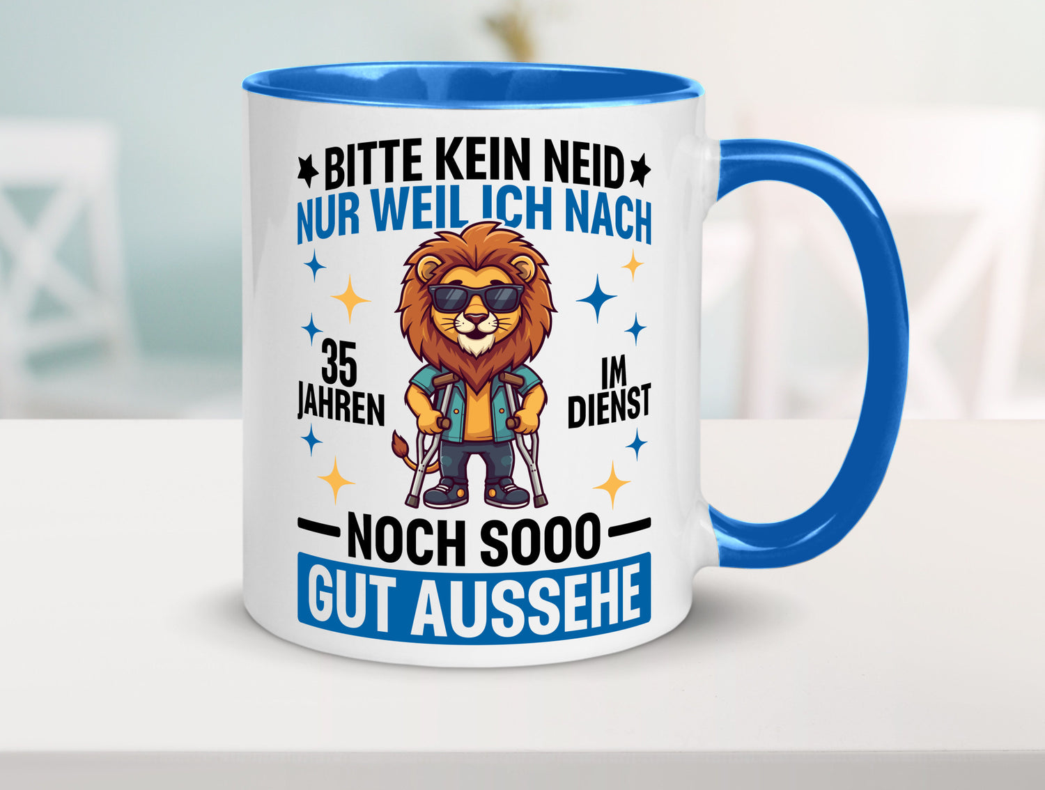 35 Jahre im Dienst | Arbeitsjubiläum Arbeit lustig Kollegen Büro Geschenk Tasse