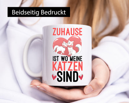 Zuhause ist wo meine Katzen sind | Katzenliebhaber Comic Geschenkidee
